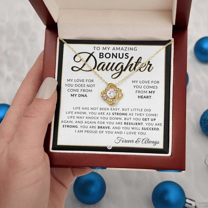ShineOn Fulfillment Necklaces Bonus Daughter Gifts Life Has Not Been Easy Pendant Necklace Sentimental Keepsake Message For Bonus Daughter Great Christmas Gift Birthday Present or Graduation Surprise