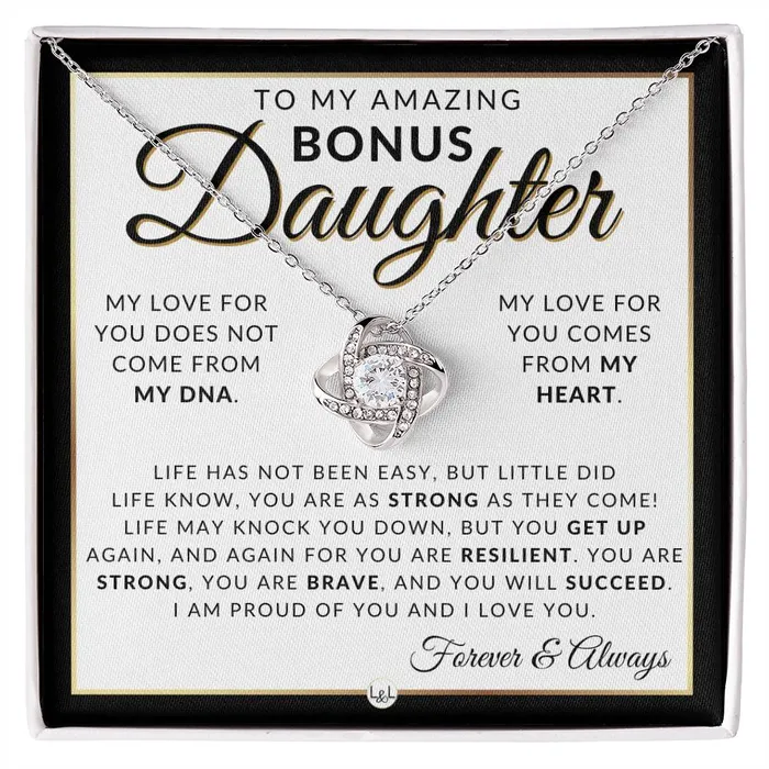 ShineOn Fulfillment Necklaces Bonus Daughter Gifts Life Has Not Been Easy Pendant Necklace Sentimental Keepsake Message For Bonus Daughter Great Christmas Gift Birthday Present or Graduation Surprise