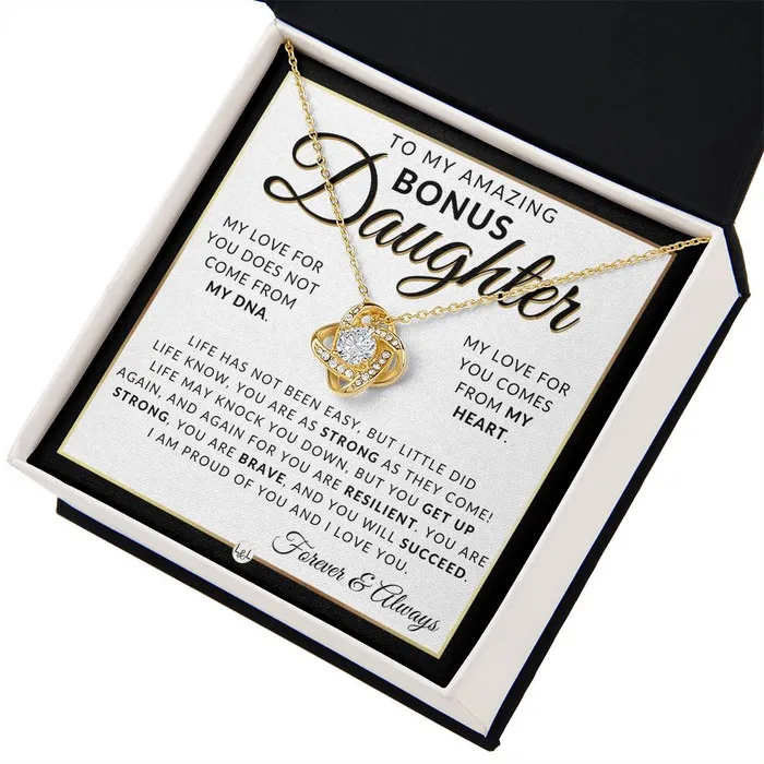 ShineOn Fulfillment Necklaces Bonus Daughter Gifts Life Has Not Been Easy Pendant Necklace Sentimental Keepsake Message For Bonus Daughter Great Christmas Gift Birthday Present or Graduation Surprise