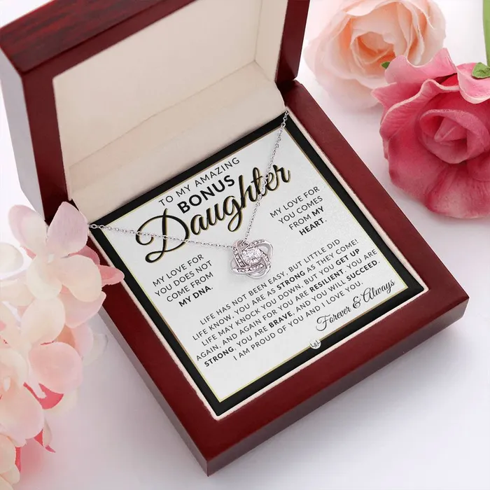 ShineOn Fulfillment Necklaces Bonus Daughter Gifts Life Has Not Been Easy Pendant Necklace Sentimental Keepsake Message For Bonus Daughter Great Christmas Gift Birthday Present or Graduation Surprise