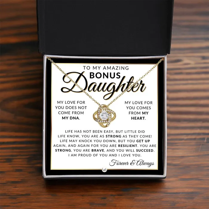 ShineOn Fulfillment Necklaces Bonus Daughter Gifts Life Has Not Been Easy Pendant Necklace Sentimental Keepsake Message For Bonus Daughter Great Christmas Gift Birthday Present or Graduation Surprise