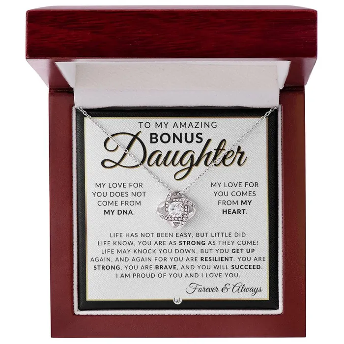 ShineOn Fulfillment Necklaces Bonus Daughter Gifts Life Has Not Been Easy Pendant Necklace Sentimental Keepsake Message For Bonus Daughter Great Christmas Gift Birthday Present or Graduation Surprise