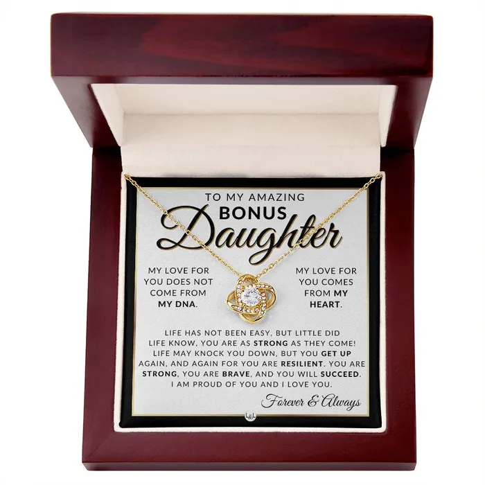 ShineOn Fulfillment Necklaces Bonus Daughter Gifts Life Has Not Been Easy Pendant Necklace Sentimental Keepsake Message For Bonus Daughter Great Christmas Gift Birthday Present or Graduation Surprise