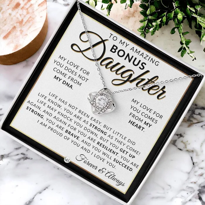 ShineOn Fulfillment Necklaces Bonus Daughter Gifts Life Has Not Been Easy Pendant Necklace Sentimental Keepsake Message For Bonus Daughter Great Christmas Gift Birthday Present or Graduation Surprise