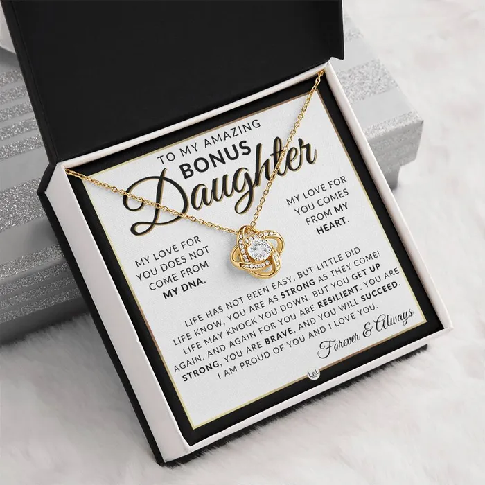 ShineOn Fulfillment Necklaces Bonus Daughter Gifts Life Has Not Been Easy Pendant Necklace Sentimental Keepsake Message For Bonus Daughter Great Christmas Gift Birthday Present or Graduation Surprise