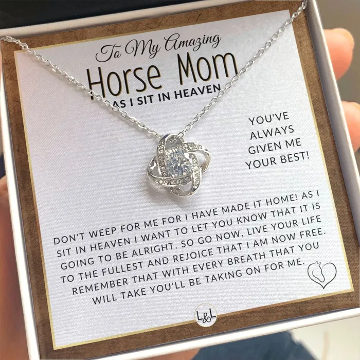 ShineOn Fulfillment Necklaces I Have Made It Home For Grieving Horse Mom Horse Memorial Gift Horse Loss Keepsake Horse in Heaven Condolence And Comfort Sympathy Gift Horse Mom Keepsake Necklace