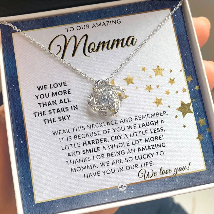 ShineOn Fulfillment Necklaces Momma Gift From The Kids Meaningful Necklace Great For Mothers Day Christmas Her Birthday Or As An Encouragement Gift