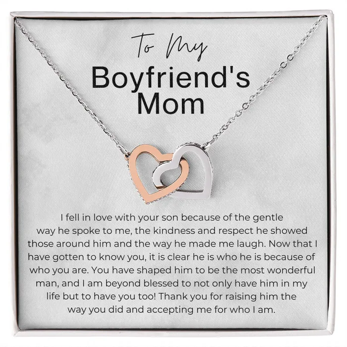 ShineOn Fulfillment Necklaces Thank You for Raising Your Son Gift for Boyfriends Mom Interlocking Heart Pendant Necklace ShineOn Fulfillment Necklaces Thank You for Raising Your Son Gift for Boyfriends Mom Interlocking Heart Pendant Necklace