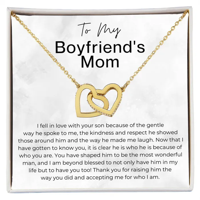 ShineOn Fulfillment Necklaces Thank You for Raising Your Son Gift for Boyfriends Mom Interlocking Heart Pendant Necklace