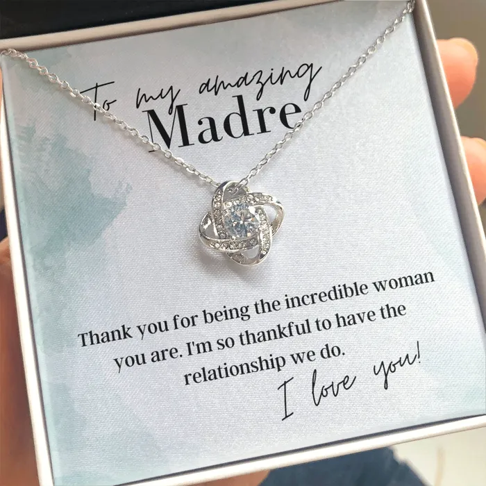 ShineOn Fulfillment Necklaces To My Amazing Madre Love Knot Pendant Necklace The Perfect Gift for Your Mardre ShineOn Fulfillment Necklaces To My Amazing Madre Love Knot Pendant Necklace The Perfect Gift for Your Mardre