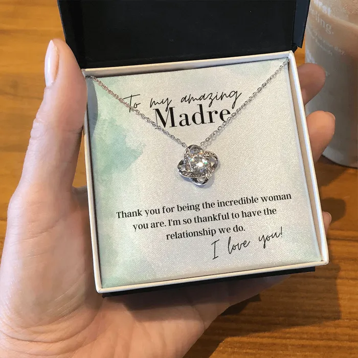 ShineOn Fulfillment Necklaces To My Amazing Madre Love Knot Pendant Necklace The Perfect Gift for Your Mardre