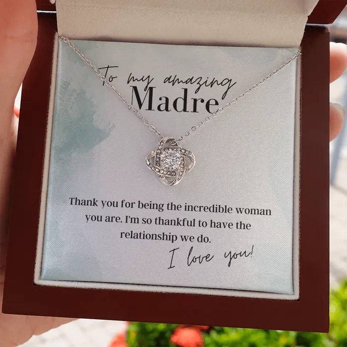 ShineOn Fulfillment Necklaces To My Amazing Madre Love Knot Pendant Necklace The Perfect Gift for Your Mardre