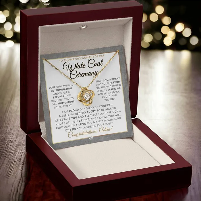 ShineOn Fulfillment Necklaces White Coat Ceremony Necklace for the Aspiring Medical Professional Personalized Graduation Gift Idea For Her Future Doctor ShineOn Fulfillment Necklaces White Coat Ceremony Necklace for the Aspiring Medical Professional Personalized Graduation Gift Idea For Her Future Doctor