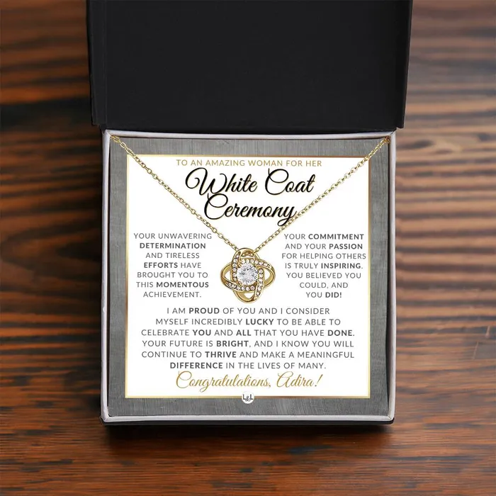 ShineOn Fulfillment Necklaces White Coat Ceremony Necklace for the Aspiring Medical Professional Personalized Graduation Gift Idea For Her Future Doctor
