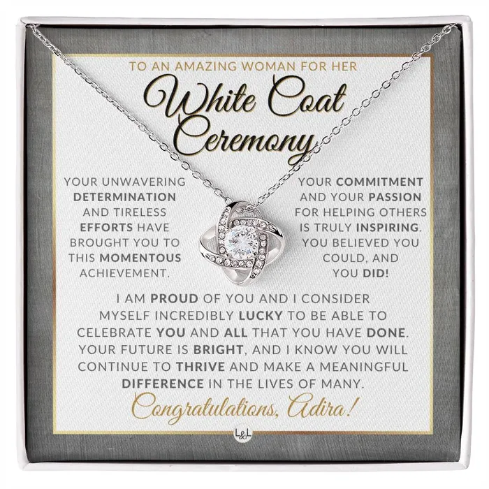 ShineOn Fulfillment Necklaces White Coat Ceremony Necklace for the Aspiring Medical Professional Personalized Graduation Gift Idea For Her Future Doctor