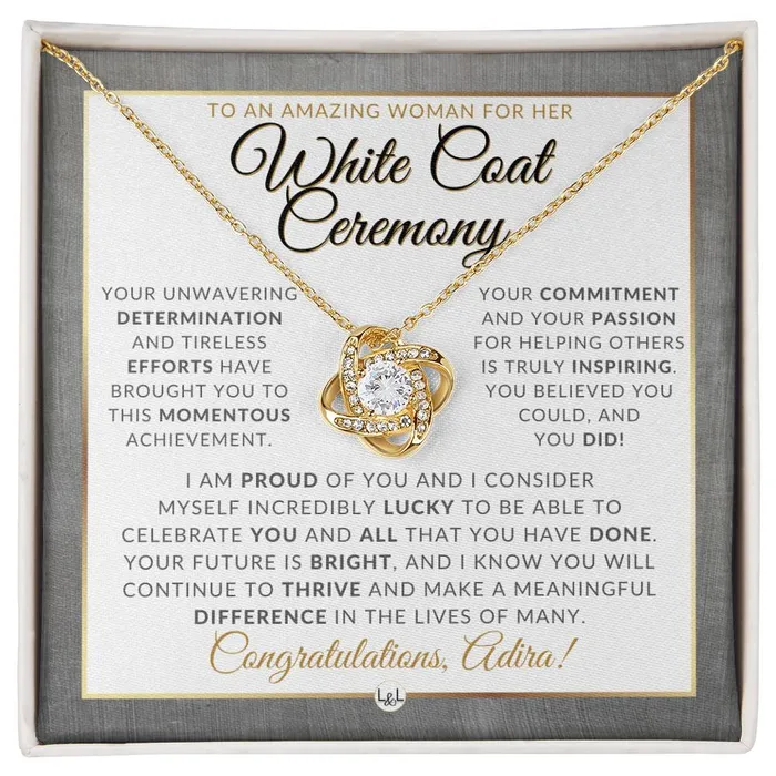 ShineOn Fulfillment Necklaces White Coat Ceremony Necklace for the Aspiring Medical Professional Personalized Graduation Gift Idea For Her Future Doctor