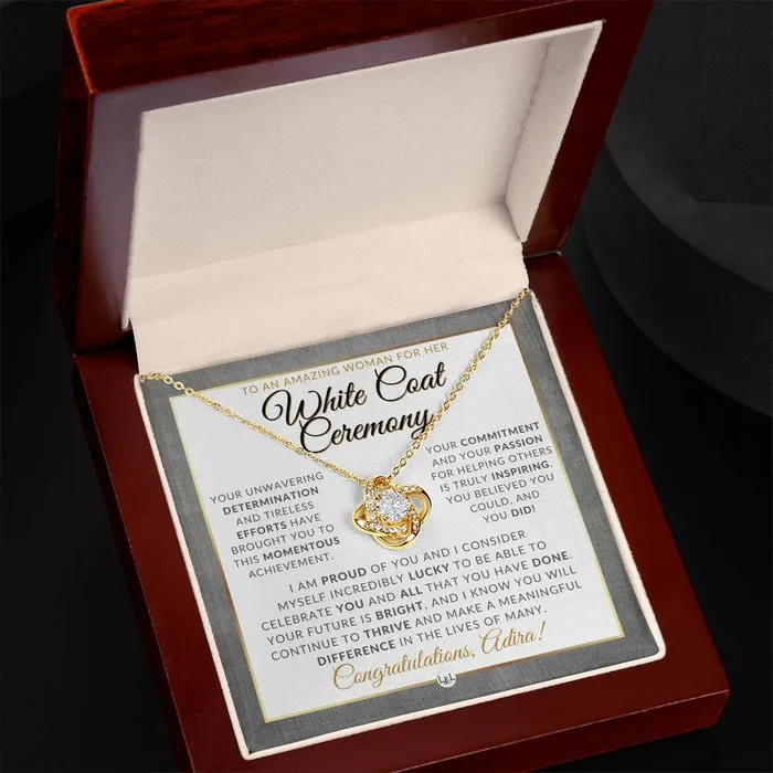 ShineOn Fulfillment Necklaces White Coat Ceremony Necklace for the Aspiring Medical Professional Personalized Graduation Gift Idea For Her Future Doctor