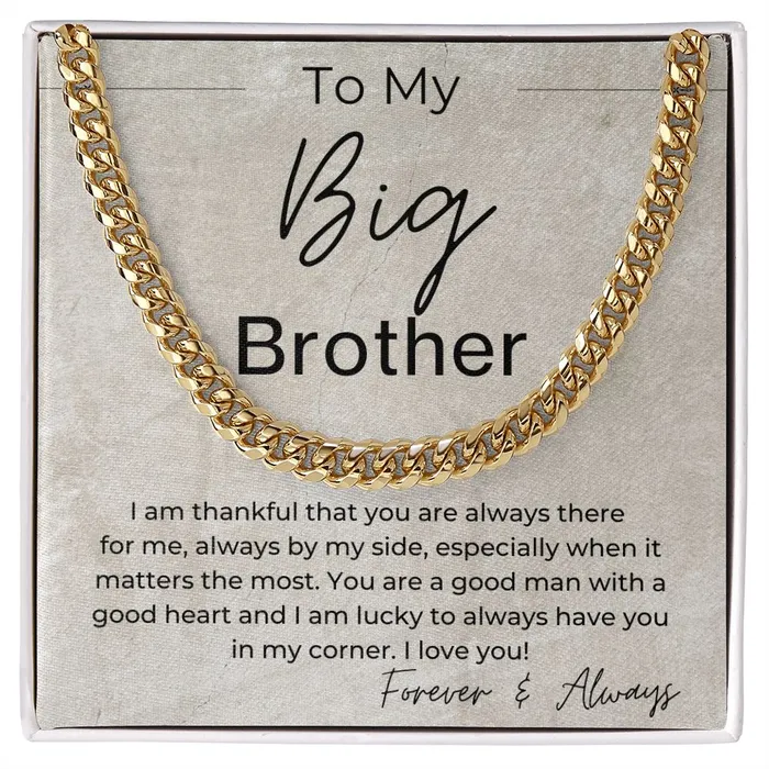 ShineOn Fulfillment Necklaces You Are A Good Man With A Good Heart Gift for Big Brother Cuban Linked Chain Necklace ShineOn Fulfillment Necklaces You Are A Good Man With A Good Heart Gift for Big Brother Cuban Linked Chain Necklace