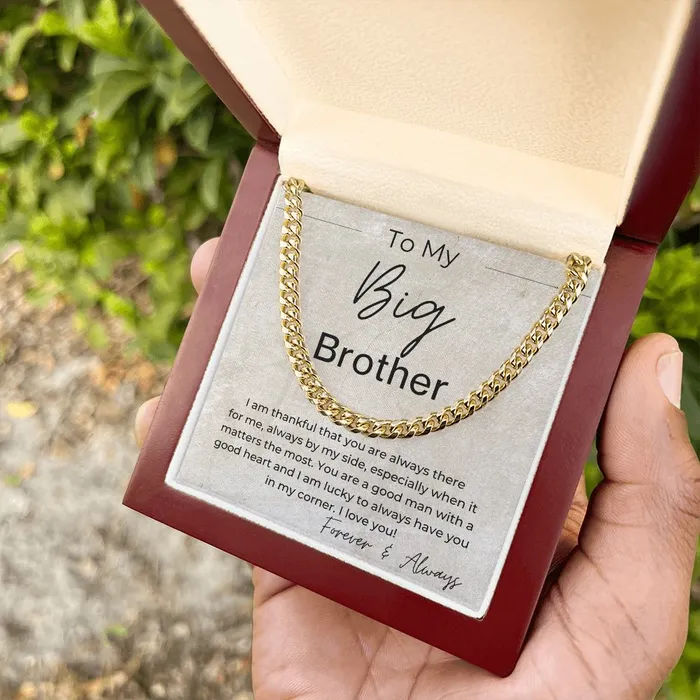 ShineOn Fulfillment Necklaces You Are A Good Man With A Good Heart Gift for Big Brother Cuban Linked Chain Necklace