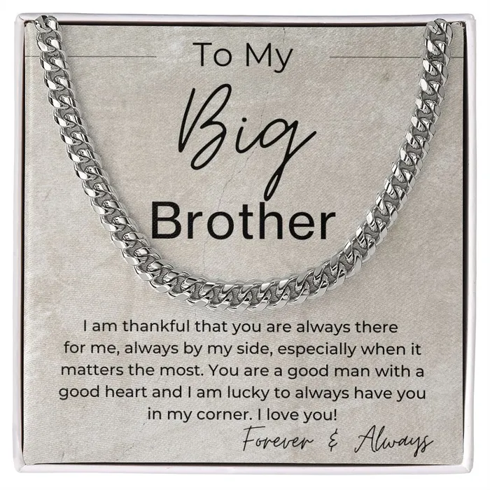 ShineOn Fulfillment Necklaces You Are A Good Man With A Good Heart Gift for Big Brother Cuban Linked Chain Necklace