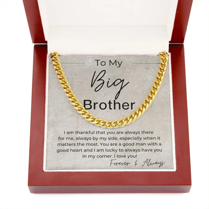 ShineOn Fulfillment Necklaces You Are A Good Man With A Good Heart Gift for Big Brother Cuban Linked Chain Necklace