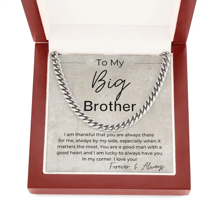 ShineOn Fulfillment Necklaces You Are A Good Man With A Good Heart Gift for Big Brother Cuban Linked Chain Necklace