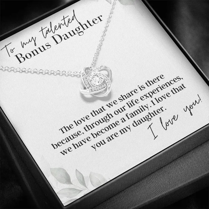ShineOn Fulfillment To My Talented Bonus Daughter I Love You Love Knot Pendant Necklace Necklaces