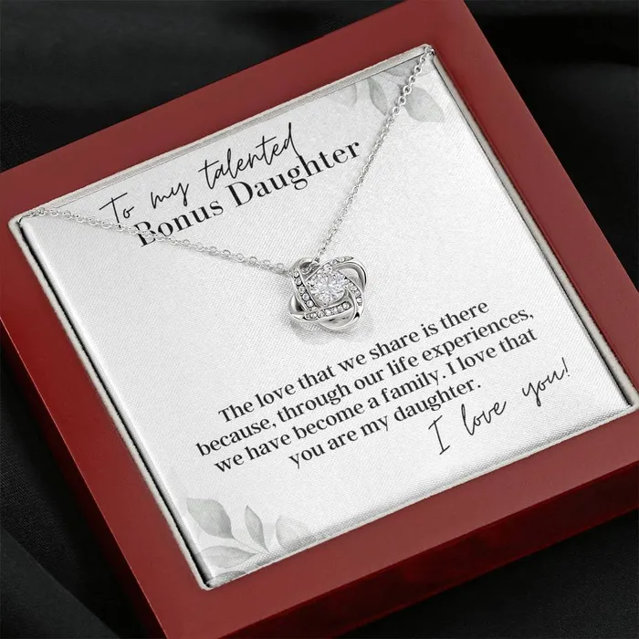 ShineOn Fulfillment To My Talented Bonus Daughter I Love You Love Knot Pendant Necklace Necklaces