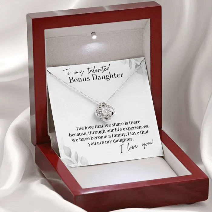 ShineOn Fulfillment To My Talented Bonus Daughter I Love You Love Knot Pendant Necklace Necklaces