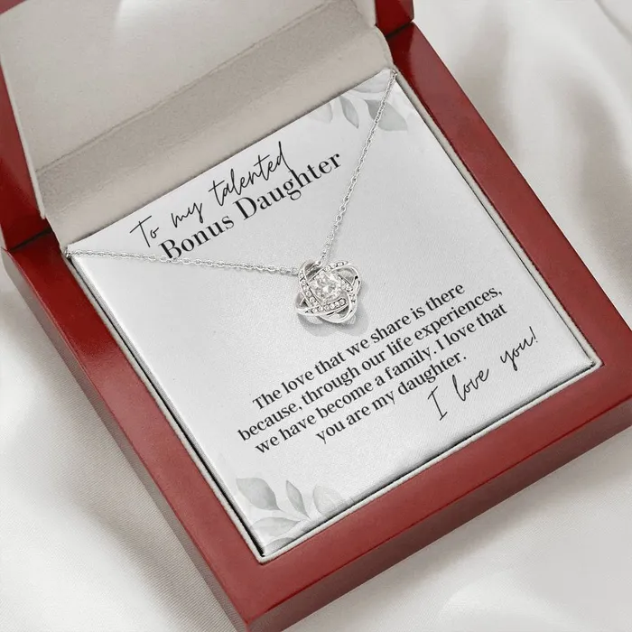 ShineOn Fulfillment To My Talented Bonus Daughter I Love You Love Knot Pendant Necklace Necklaces