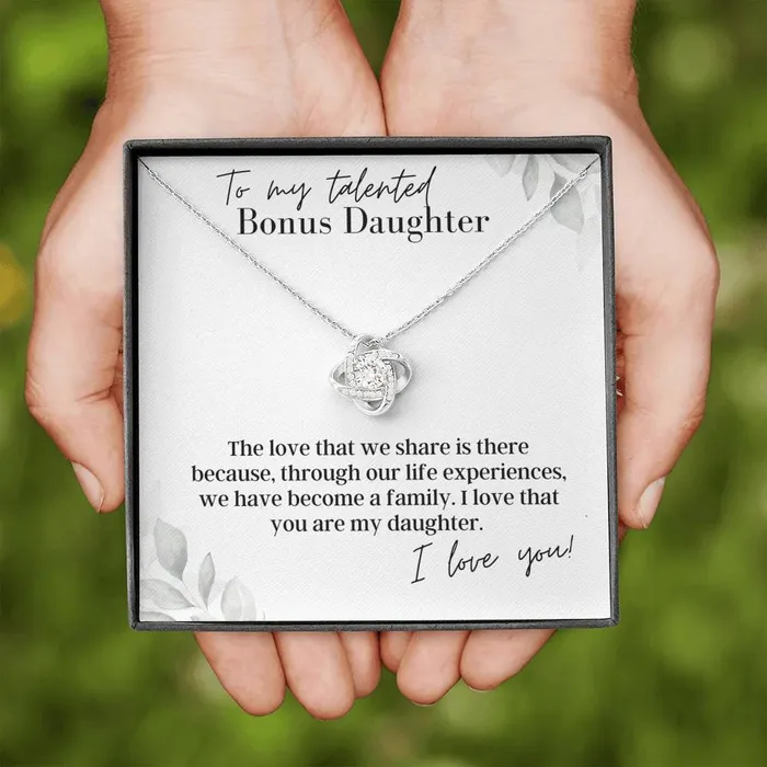 ShineOn Fulfillment To My Talented Bonus Daughter I Love You Love Knot Pendant Necklace Necklaces