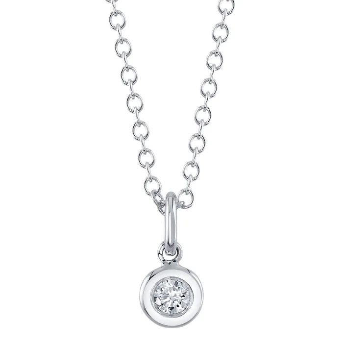 SHY CREATION Necklaces Shy Creation 14K White Gold 005ctw Solitaire Style Pendant SHY CREATION Necklaces Shy Creation 14K White Gold 005ctw Solitaire Style Pendant