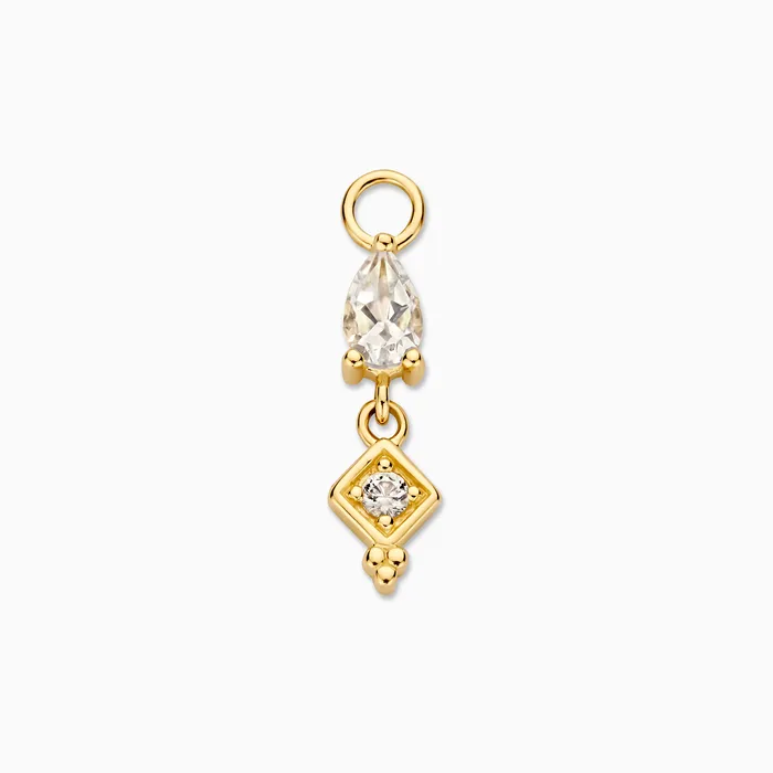 Single Drop Hoop Charm Eline Rosina Earrings