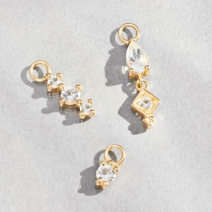 Single Drop Hoop Charm Eline Rosina Earrings