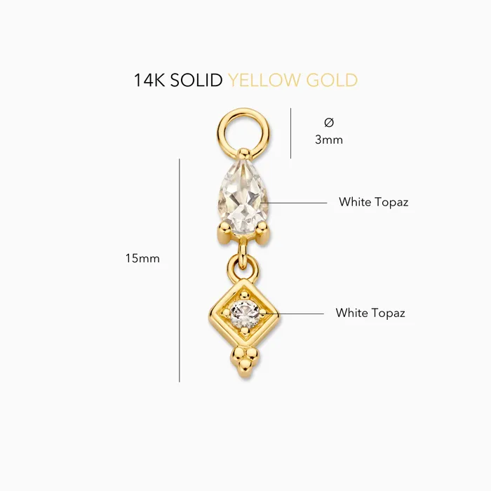 Single Drop Hoop Charm Eline Rosina Earrings