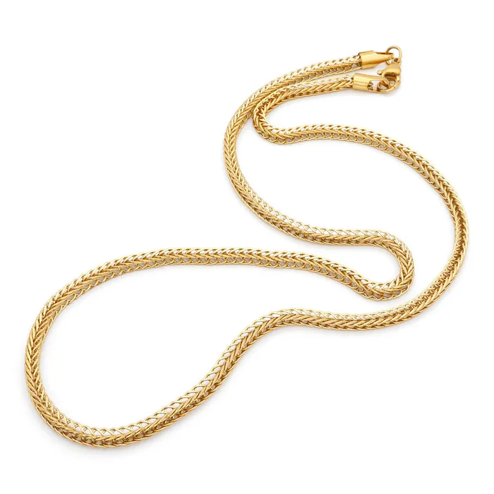 Stainless Steel 4mm Square Chain Necklace Glitters Necklaces