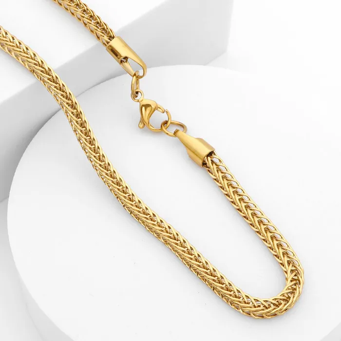 Stainless Steel 4mm Square Chain Necklace Glitters Necklaces