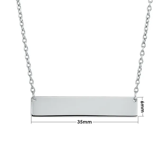 Sterling Silver Horizontal Bar NecklaceMedium Glitters Necklaces