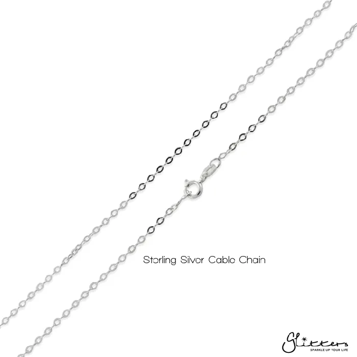 Sterling Silver Horizontal Bar NecklaceMedium Glitters Necklaces