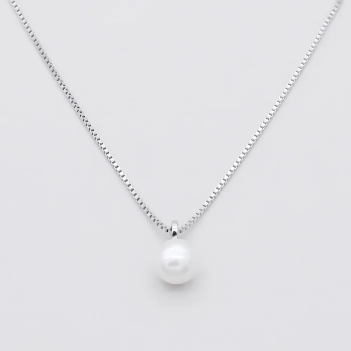 Sterling Silver Pearl Necklace Silver Glitters Necklaces