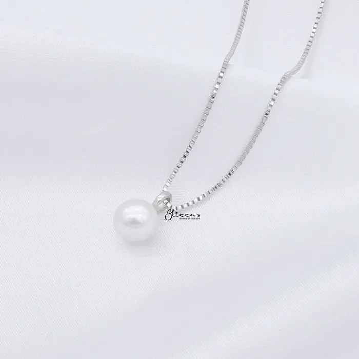 Sterling Silver Pearl Necklace Silver Glitters Necklaces