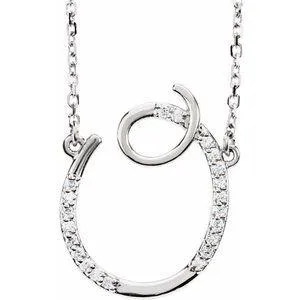 Storyteller by Vintage Magnality Cursive Initial AZ Natural Diamond 16 Necklace 14K Yellow White Rose Necklaces