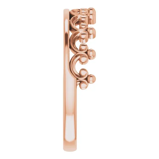 Storyteller by Vintage Magnality Rings Stackable Calling All Queens Crown Ring 14K Rose White Yellow Gold Silver Sizes 49