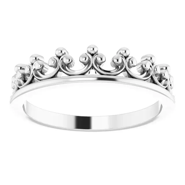Storyteller by Vintage Magnality Rings Stackable Calling All Queens Crown Ring 14K Rose White Yellow Gold Silver Sizes 49
