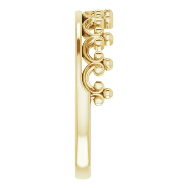 Storyteller by Vintage Magnality Rings Stackable Calling All Queens Crown Ring 14K Rose White Yellow Gold Silver Sizes 49