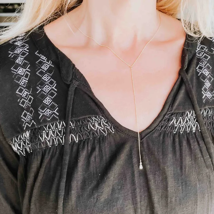Taci Crystal Teardrop Y Necklace Wholesale Jewelry Necklaces