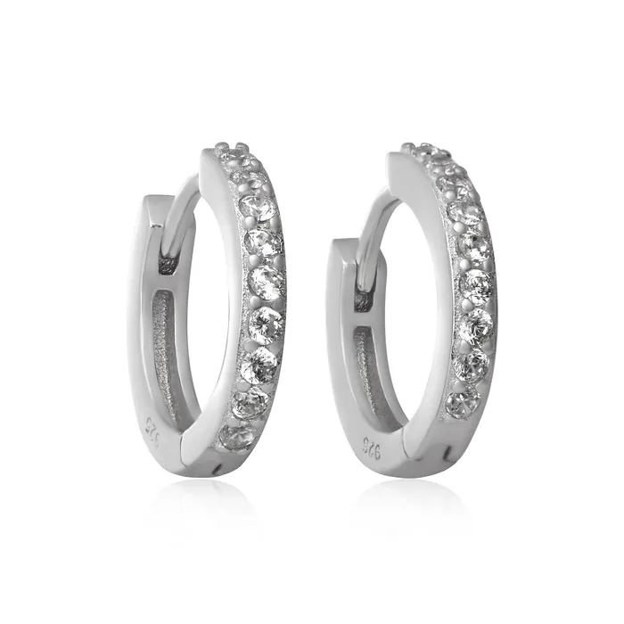 Teeda EZ7034 Cubic Zirconia Huggie Earrings Earrings