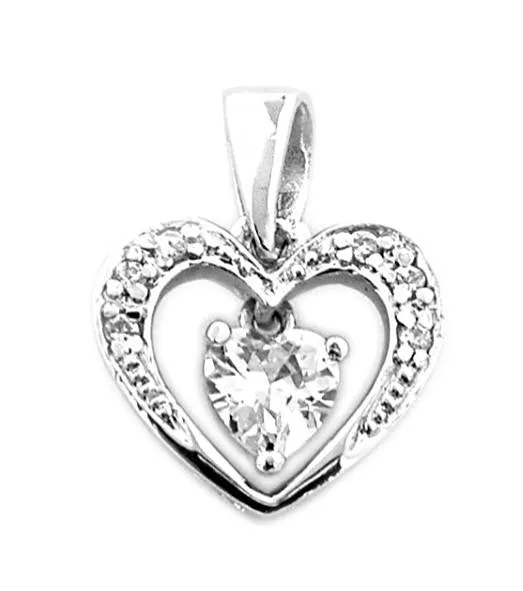 Teeda Necklaces PZ5160 CZ Heart Pendant