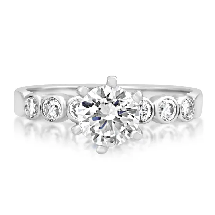Teeda Rings RSZ2154 Bezel Set CZ Engagement Wedding Ring Set