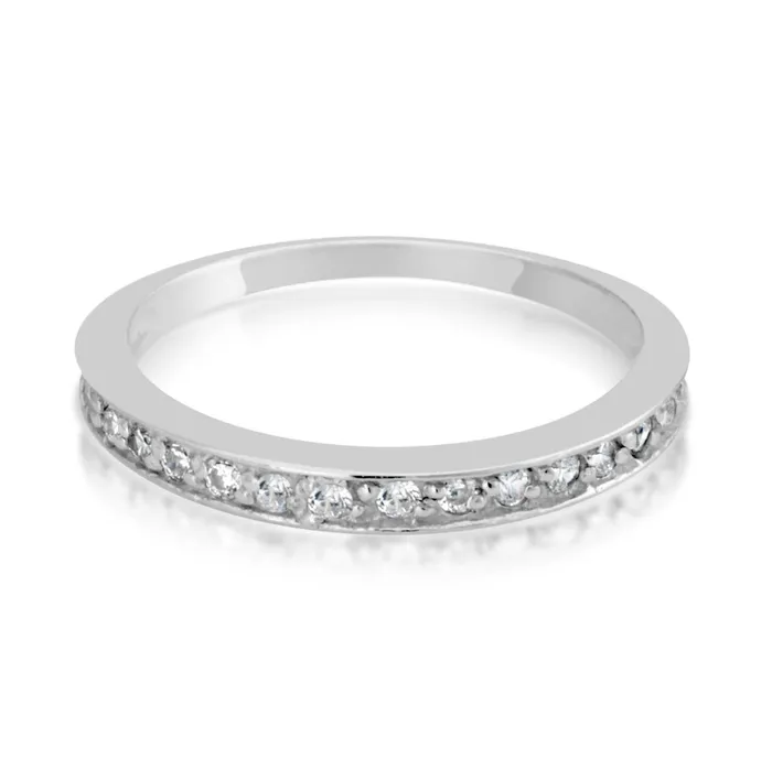 Teeda Rings RSZ2158 Halo CZ Engagement Wedding Ring Set